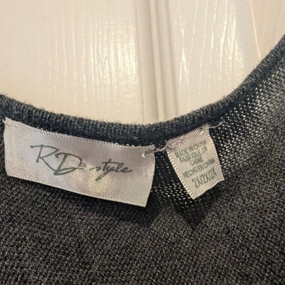 RD Style Women’s Gray Long Sleeve knit wrap lagenlook cocoon Sweater Plus sz 2X - Picture 5 of 8